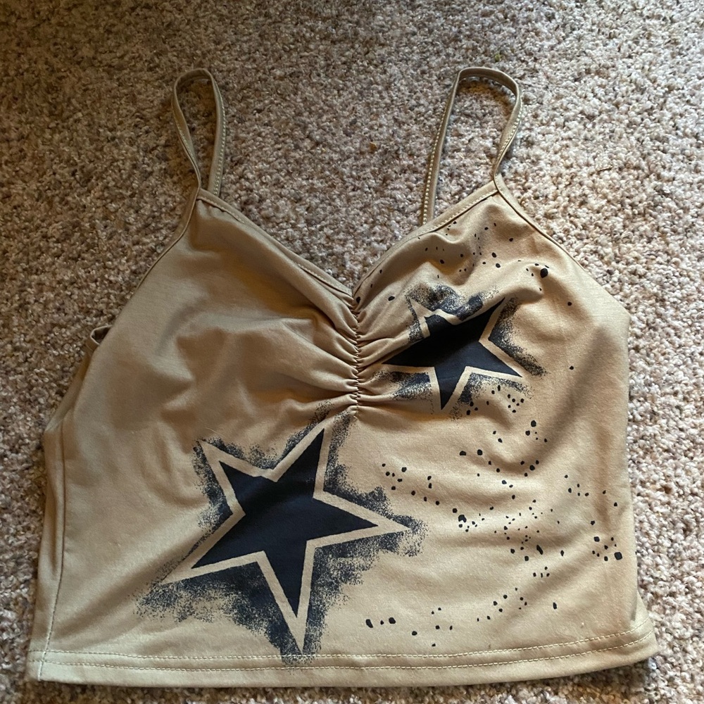 Star Print Tan Cami Top
